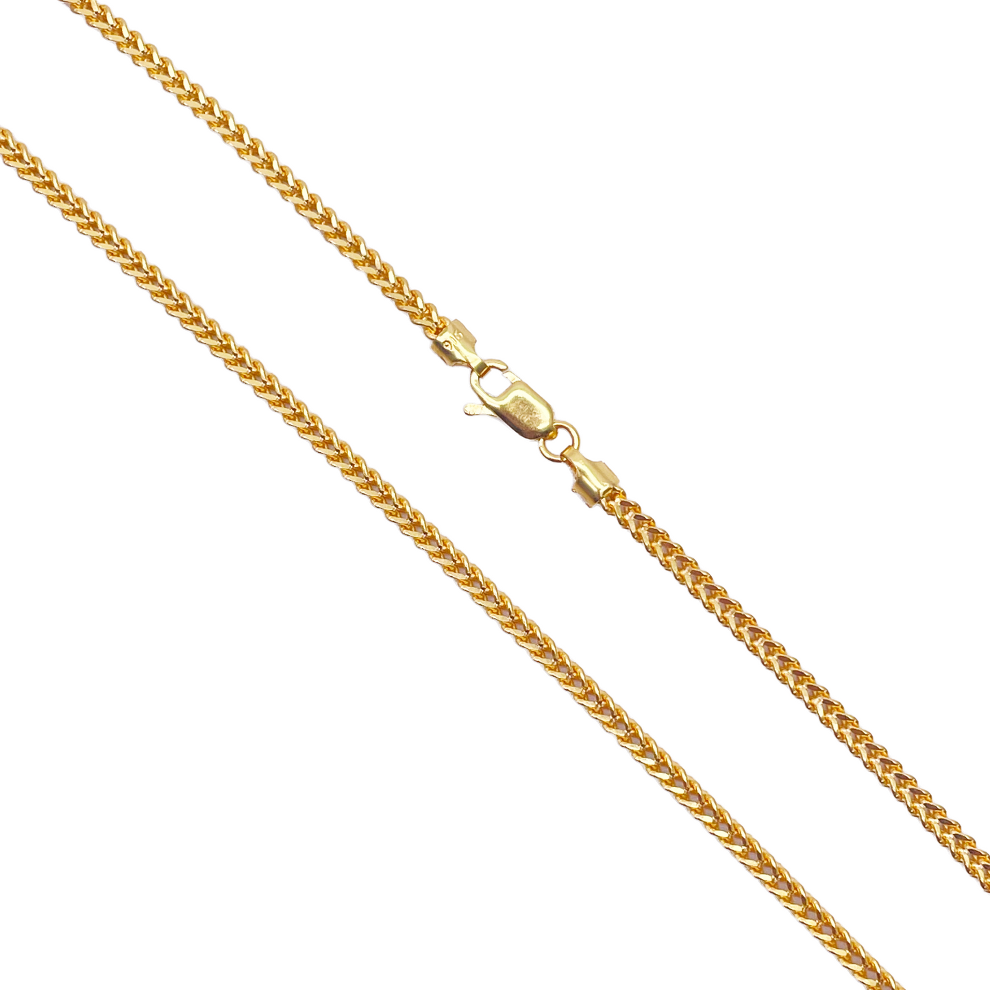 22ct Yellow Gold Solid Foxtail Chain Necklace 28 Inches 2.4mm Width