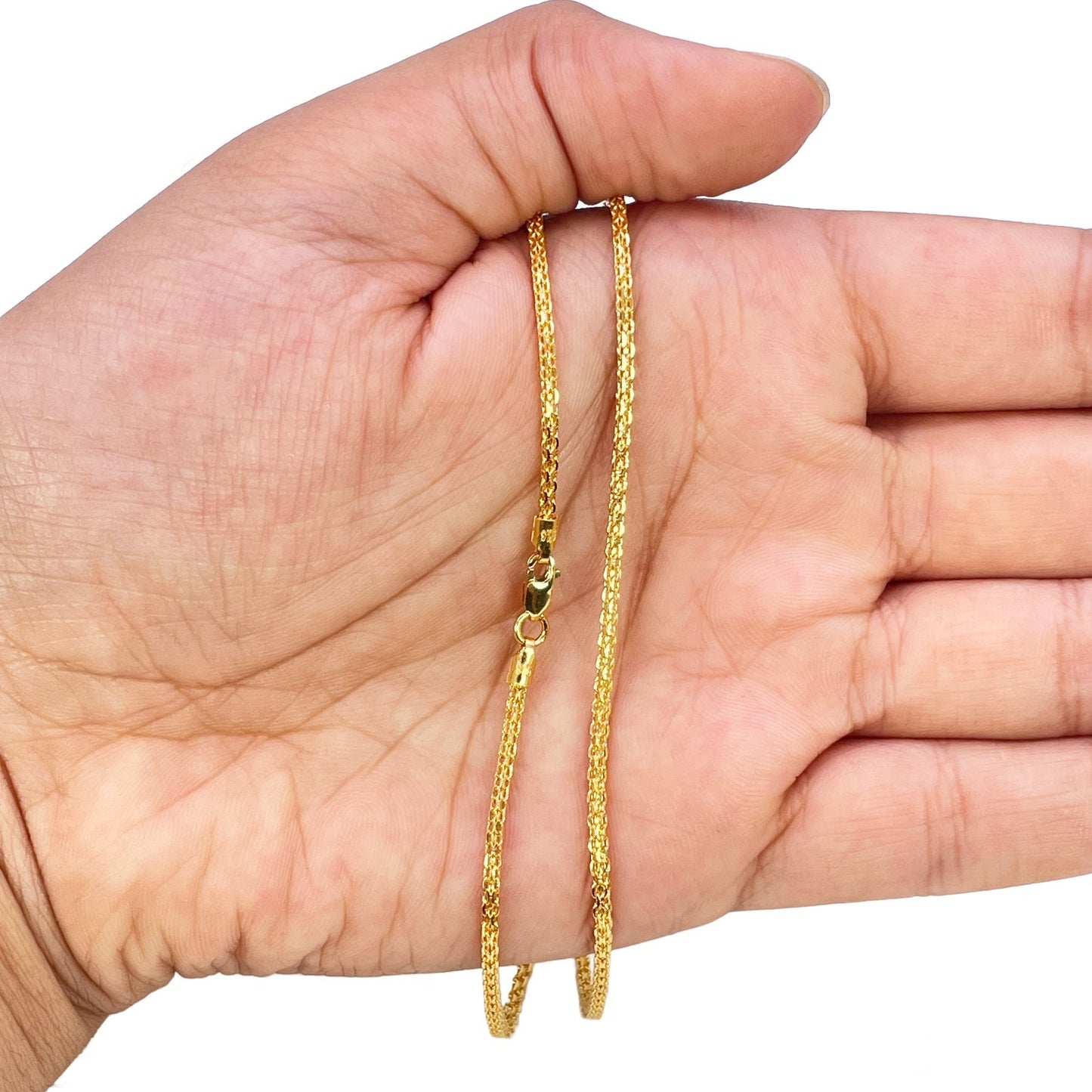 22ct Yellow Gold Solid Fancy Chain Necklace 20 Inches 1.6mm Width