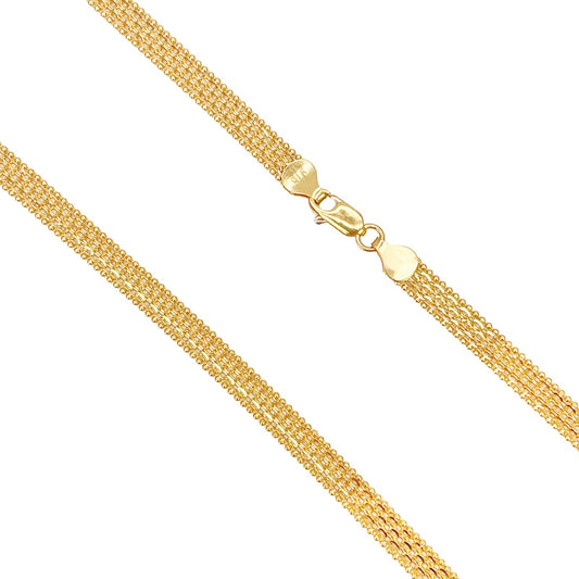 22ct Yellow Gold Flat Link Chain Necklace 18 Inches 5.2mm Width