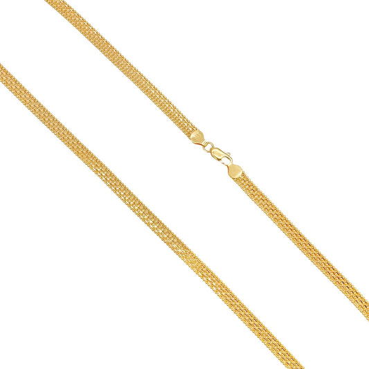 22ct Yellow Gold Flat Link Chain Necklace 22 Inches 5.2mm Width