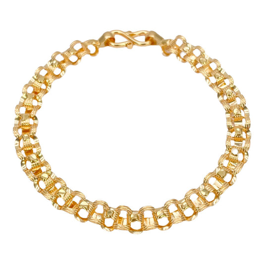 22ct Yellow Gold Lightweight Double Row Belcher Link Bracelet