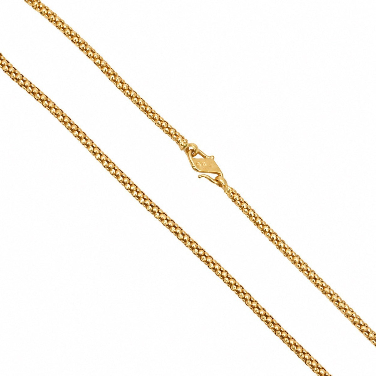 22ct Yellow Gold Popcorn Chain Necklace Textured Link Design