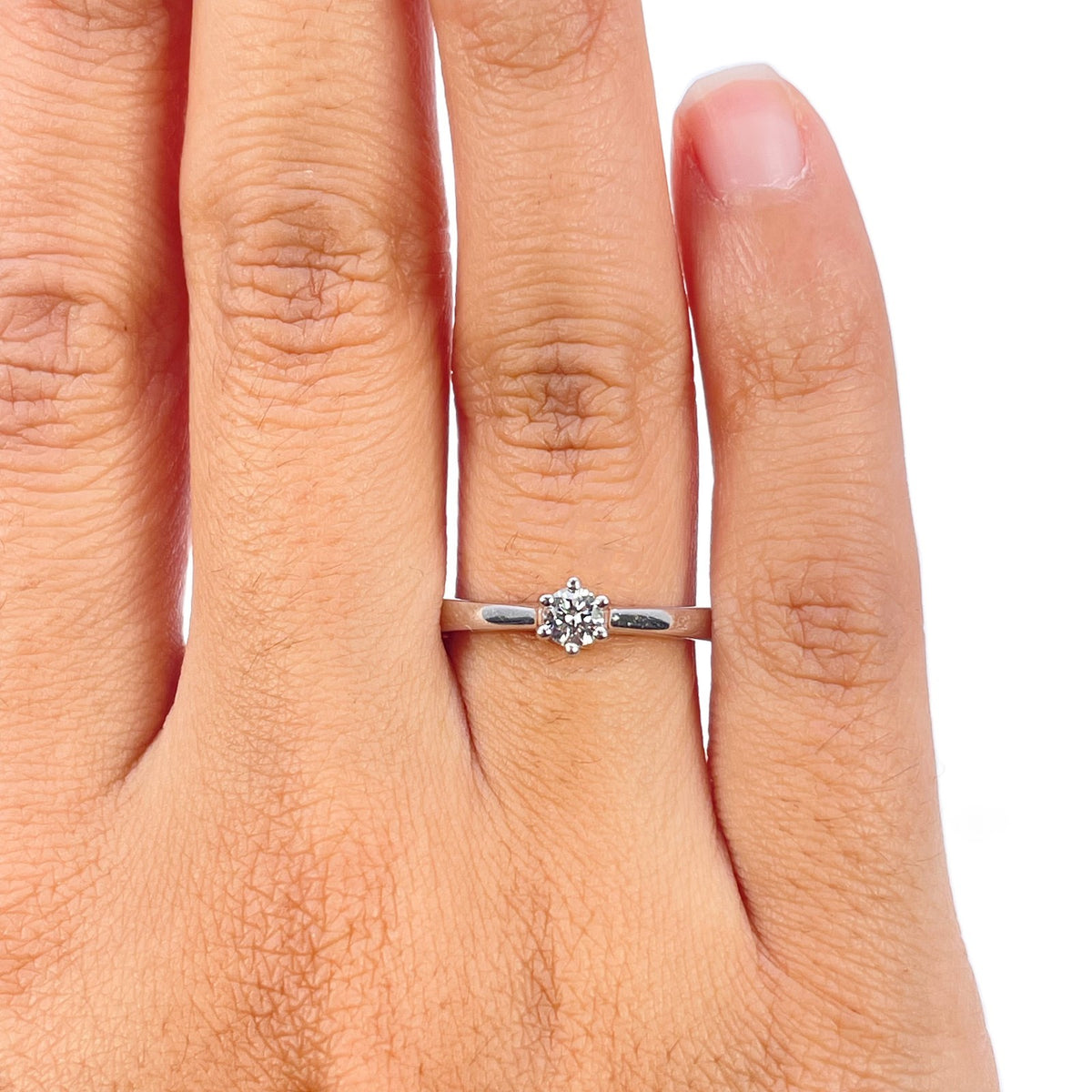 14ct white gold classic solitaire proposal ring, alternate view