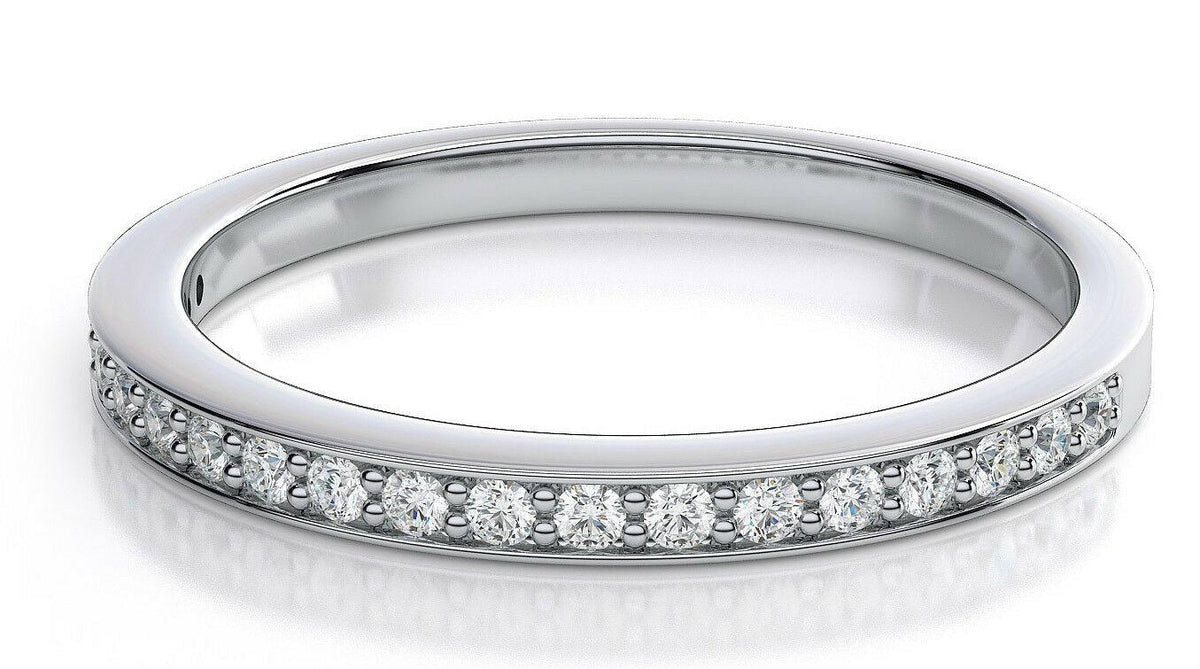 18ct White Gold Natural Diamond Channel Set Half Eternity Band 0.22ct