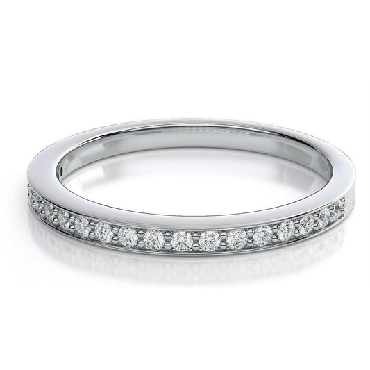 18ct White Gold Natural Diamond Channel Set Half Eternity Band 0.22ct