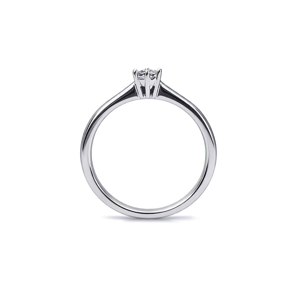18ct White Gold Natural Diamond 0.10ct Seven Stone Daisy Cluster Ring