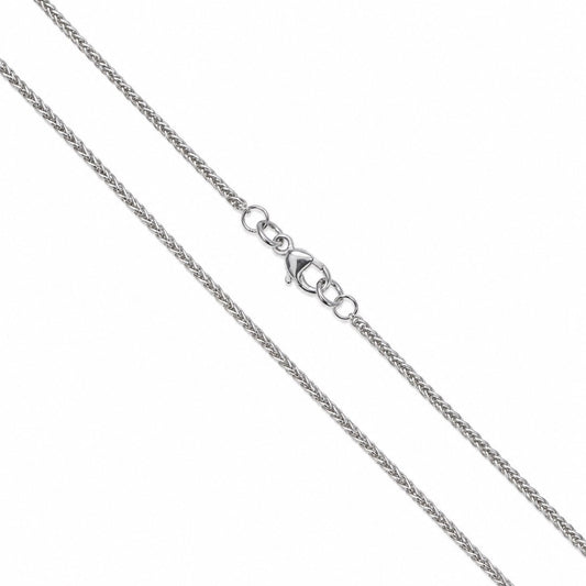 Platinum Spiga Chain Necklace Wheat Link Design 16 Inches