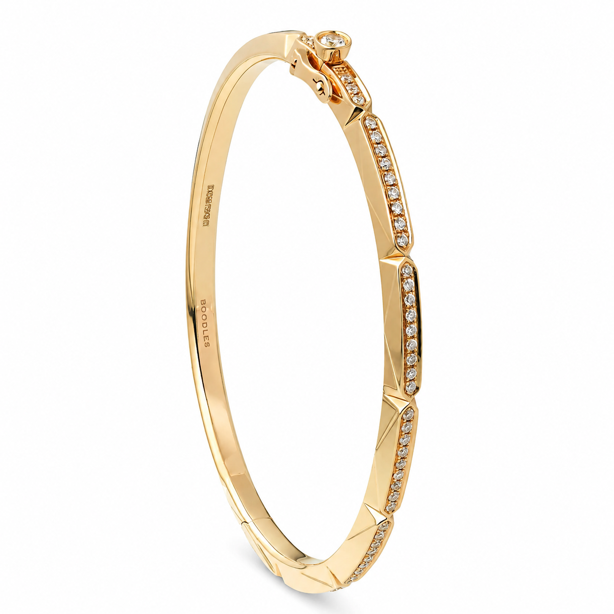 18 kt geelgouden diamanten bangle/armband uit de Boodles Art Deco Jazz collectie 0,63 ct