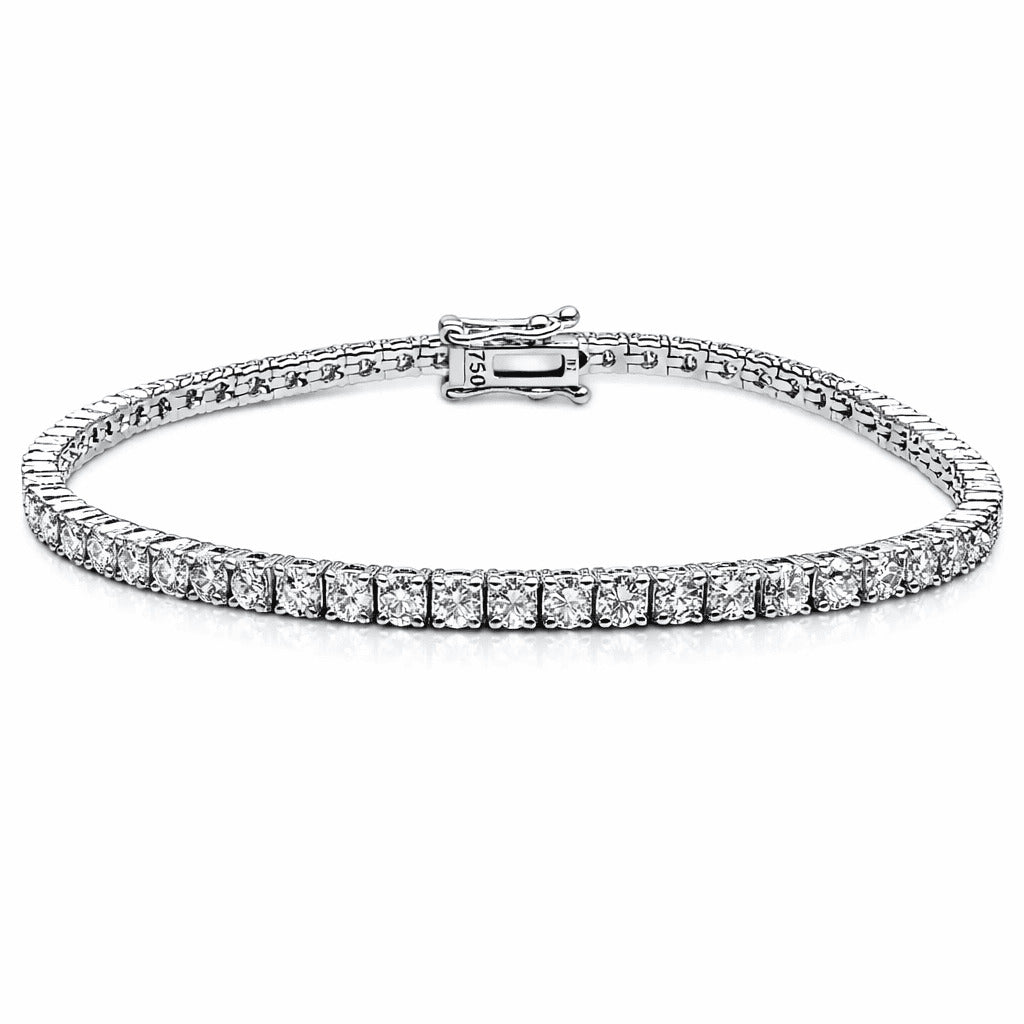18 kt witgouden diamanten tennisarmband 4-klauw 3,7 ct
