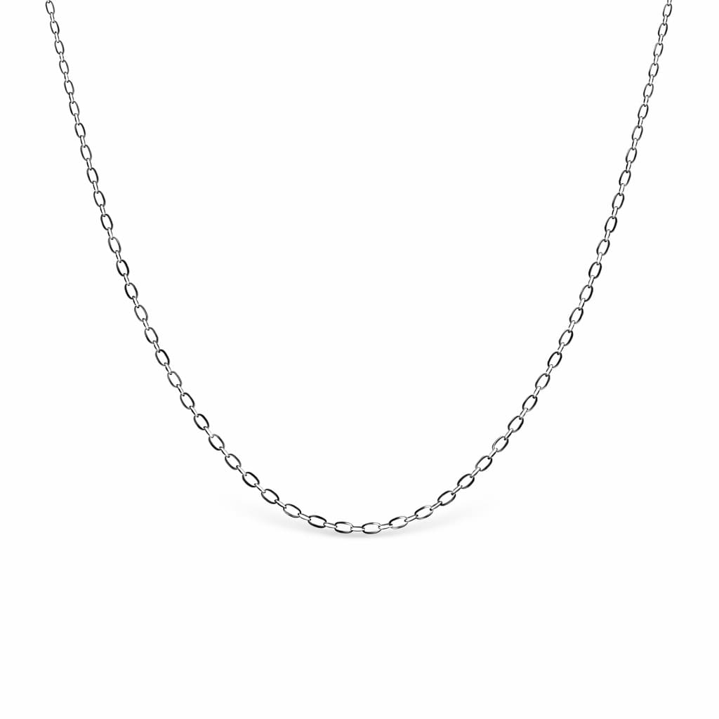 Platina kabel trace schakelketting halsketting 16 inch 0,9 mm breed
