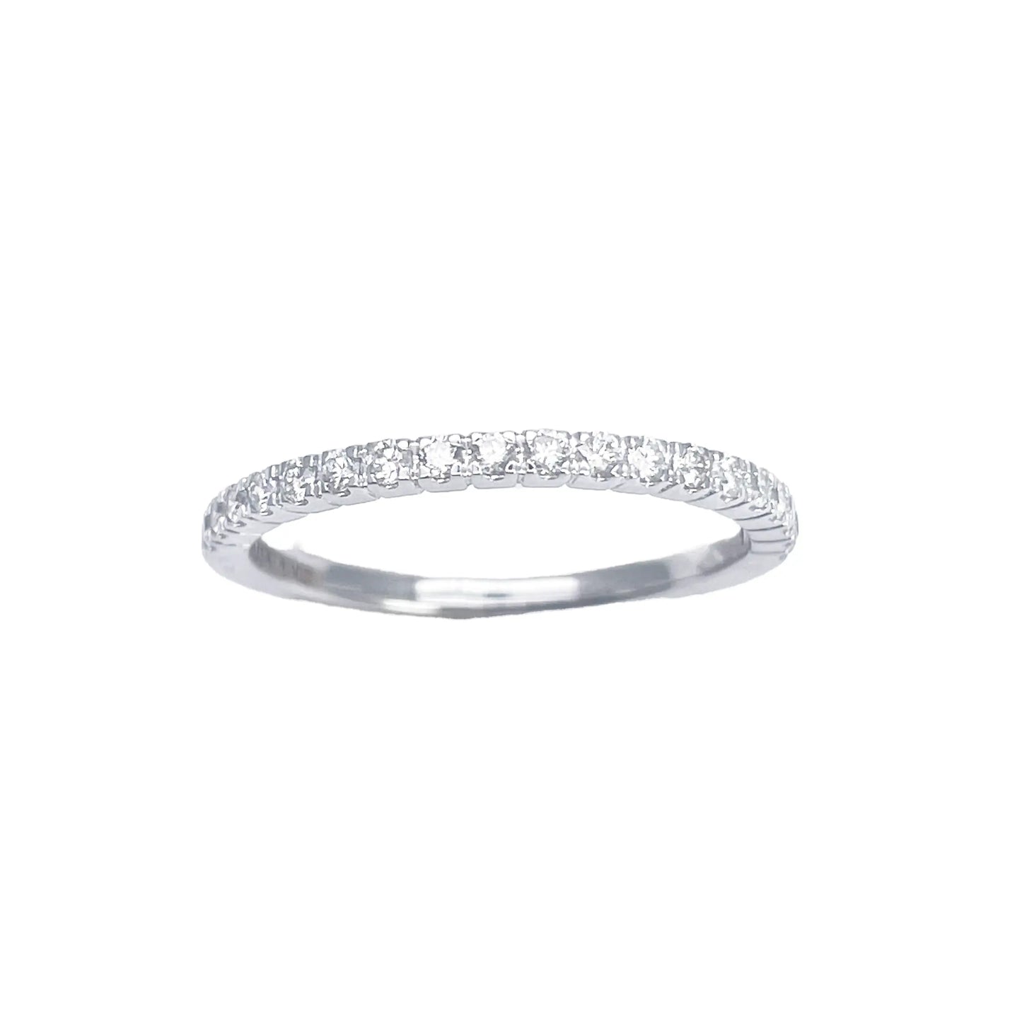 18ct White Gold Round Diamond Half Eternity Band Claw Set 0.26ct  Diamond Ring