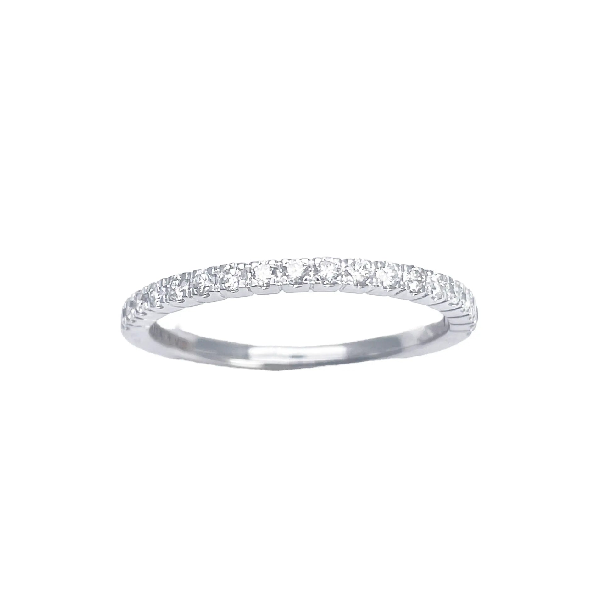18ct White Gold Round Diamond Half Eternity Band Claw Set 0.26ct  Diamond Ring