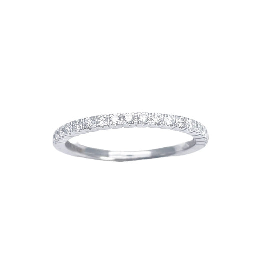 18ct White Gold Round Diamond Half Eternity Band Claw Set 0.26ct  Diamond Ring