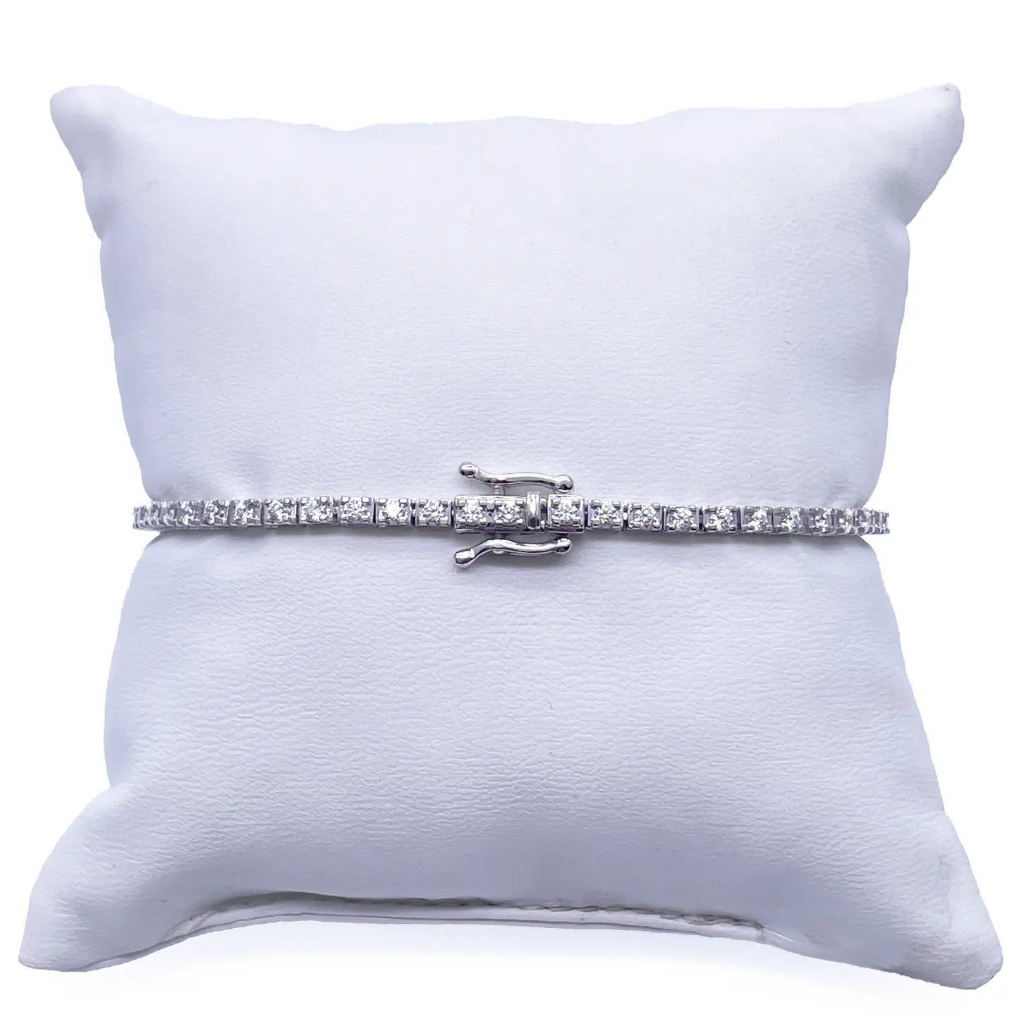 14ct White Gold Natural Diamond Tennis Bracelet 4 claw 2.00ct 7''inches  Diamond Bracelets