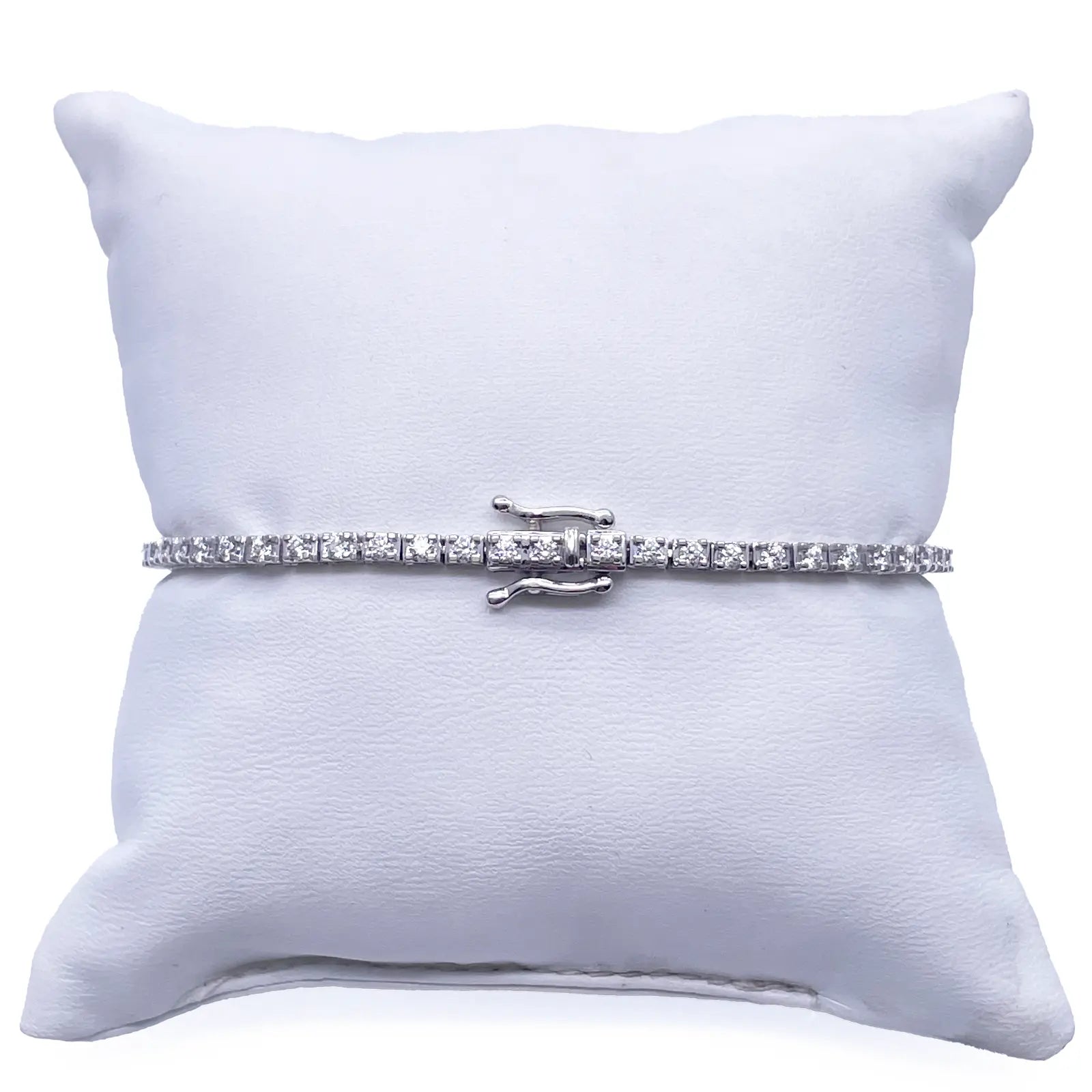 14ct White Gold Natural Diamond Tennis Bracelet 4 claw 2.00ct 7''inches  Diamond Bracelets