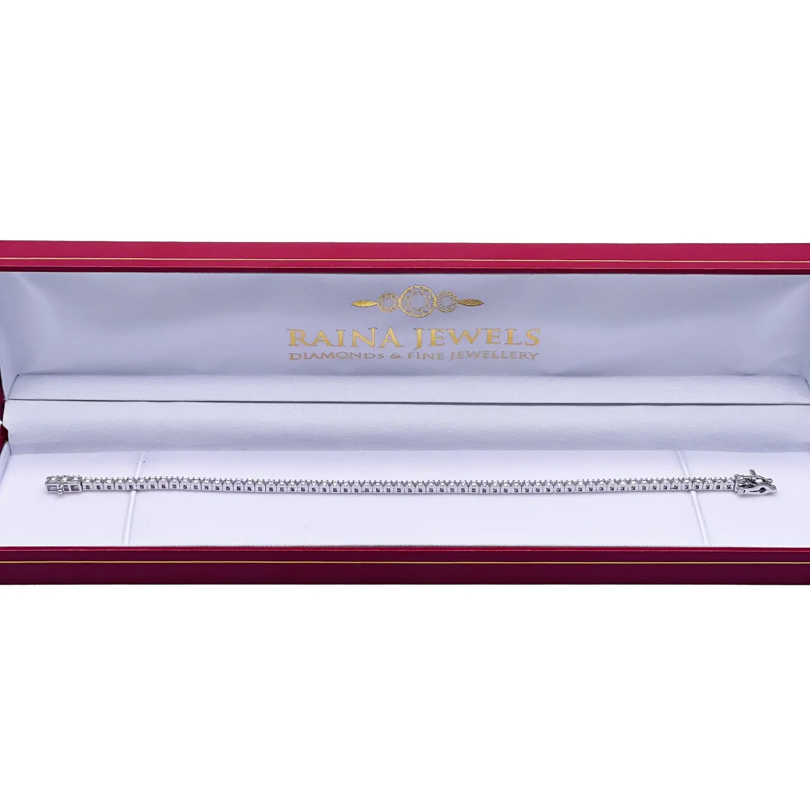14ct White Gold Natural Diamond Tennis Bracelet 4claw 1.00ct 7''inches  Diamond Bracelets