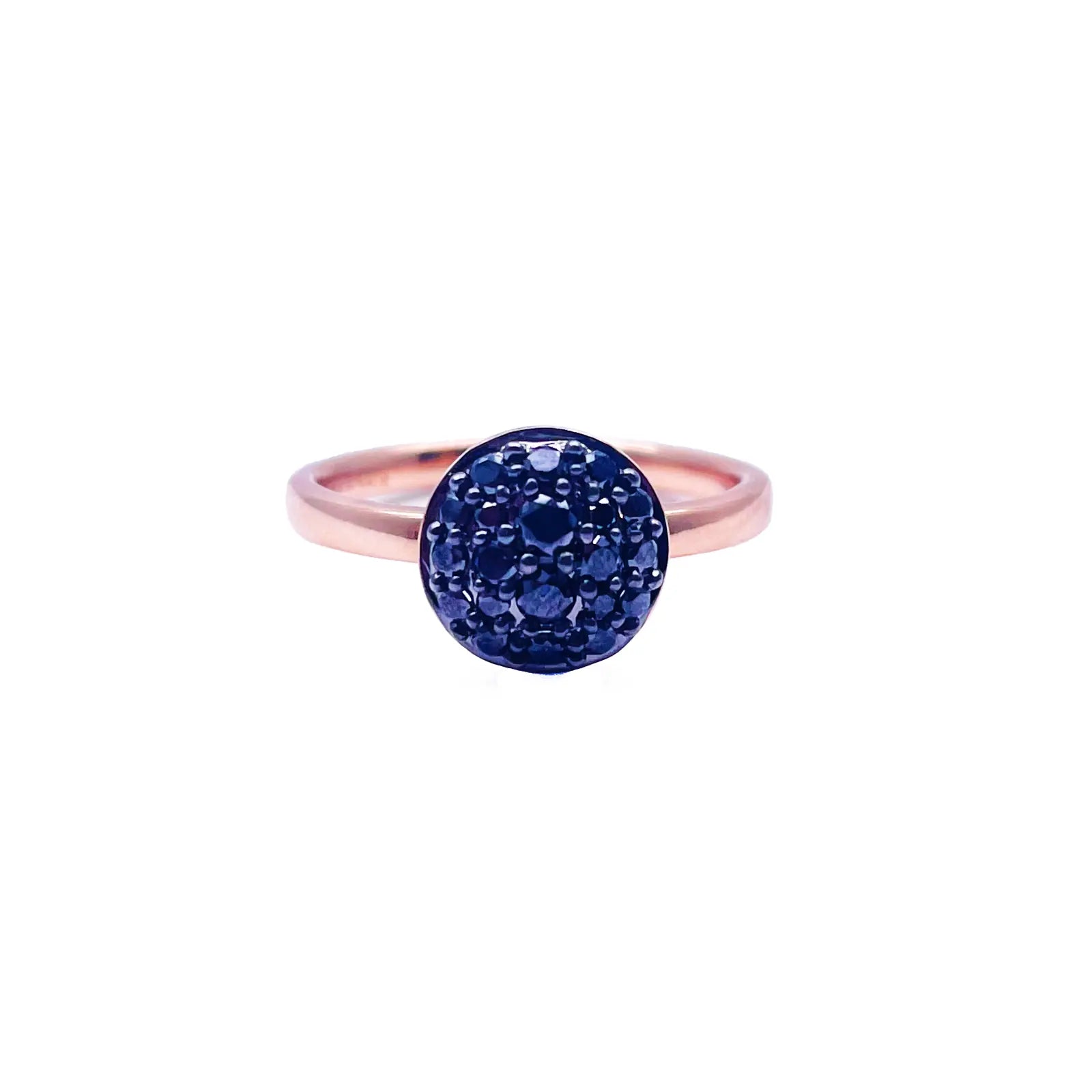 18ct Rose Gold Natural Black Diamond Cluster Ring 0.41ct  Diamond Ring