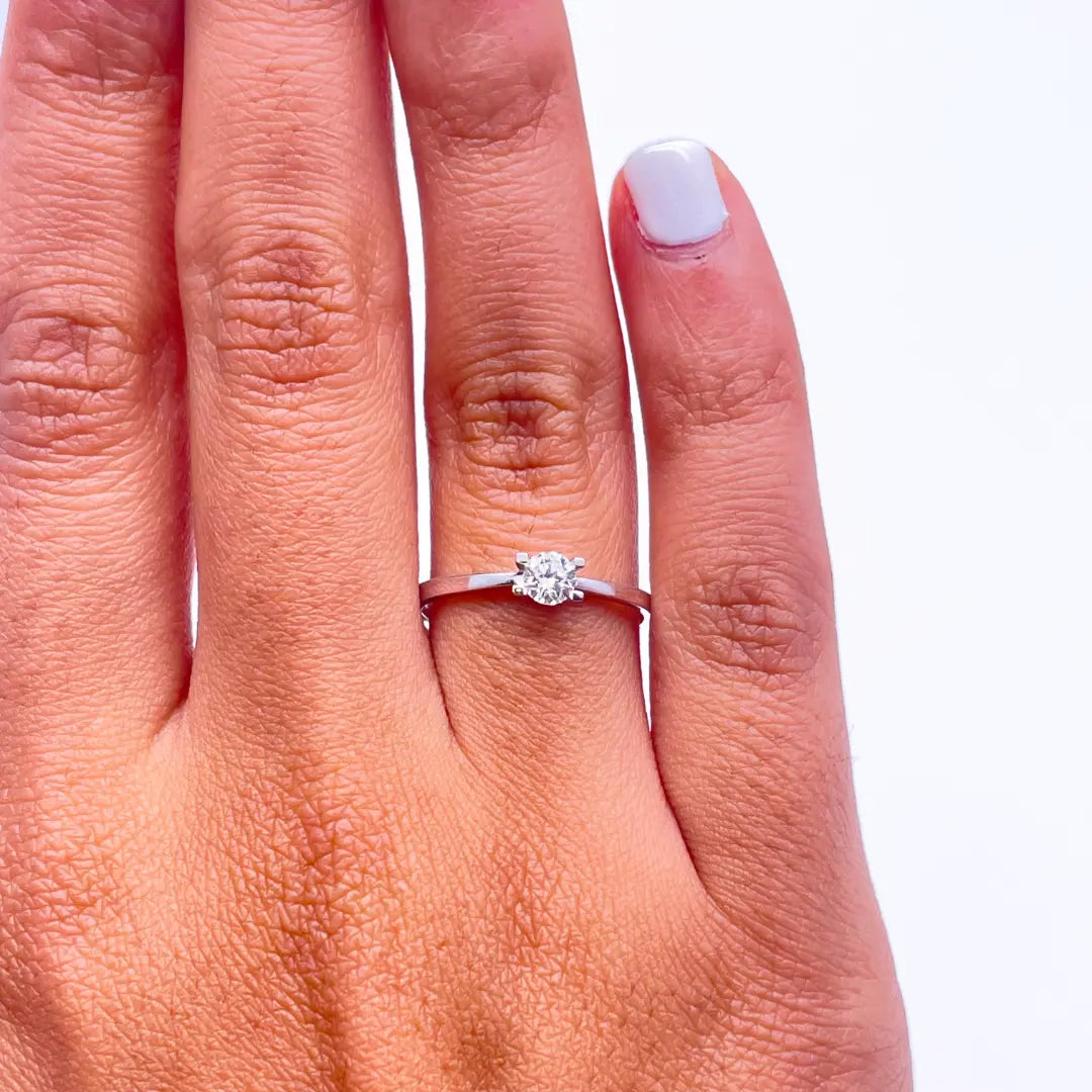 18ct White Gold Diamond Solitaire Engagement Ring, 0.24ct  Diamond Ring