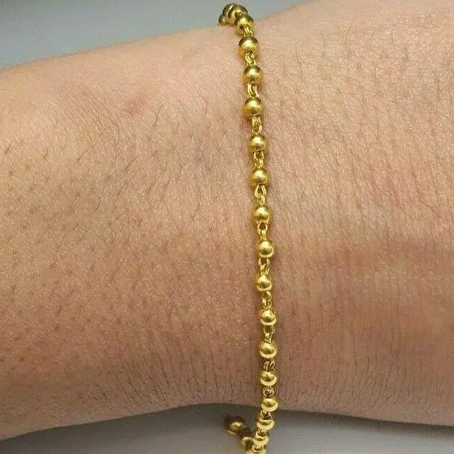 18ct Yellow Gold Baby Bracelet Gold Beads (Maniya / Manka / Nazariya)  Bracelet